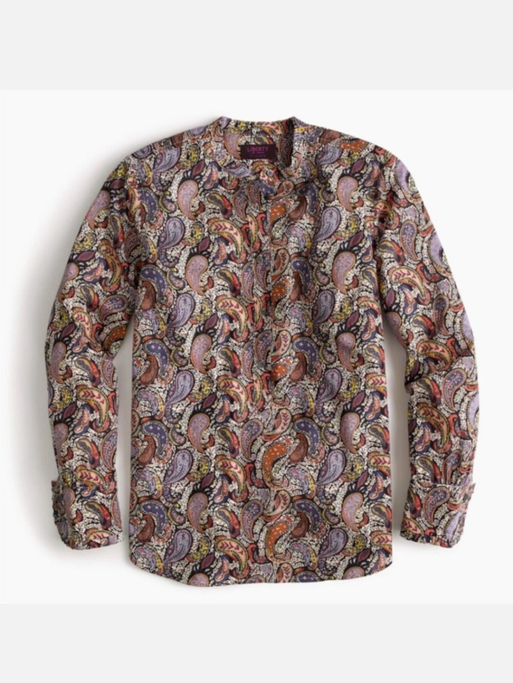J. Crew Liberty Art Fabric Popover Top Eastern Voyage Purple Paisley Size 4